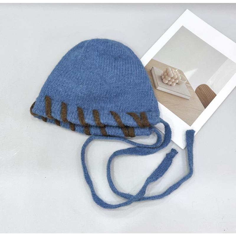 

25 early autumn new cute color matching fringed knitted hat children cold warm wool hat tide