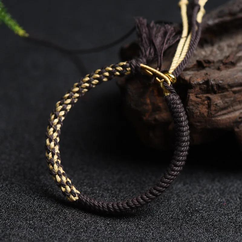 Tibetan Hand Rope Handwoven Transfer Hand Rope Bracelet Thangka God of Wealth Green Tara Zakiram Bracelet Jewelry