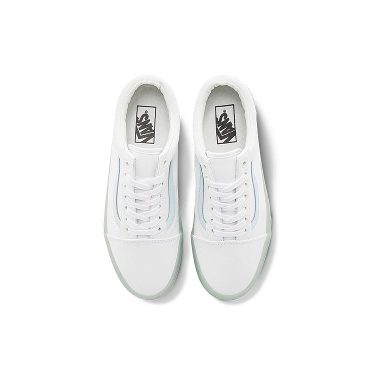 Vans Old Skool Series Canvas Side Stripe Lightweight Durable Low-Top Skate Shoes Unisex Sneaker Light-Blue VN0000SB650