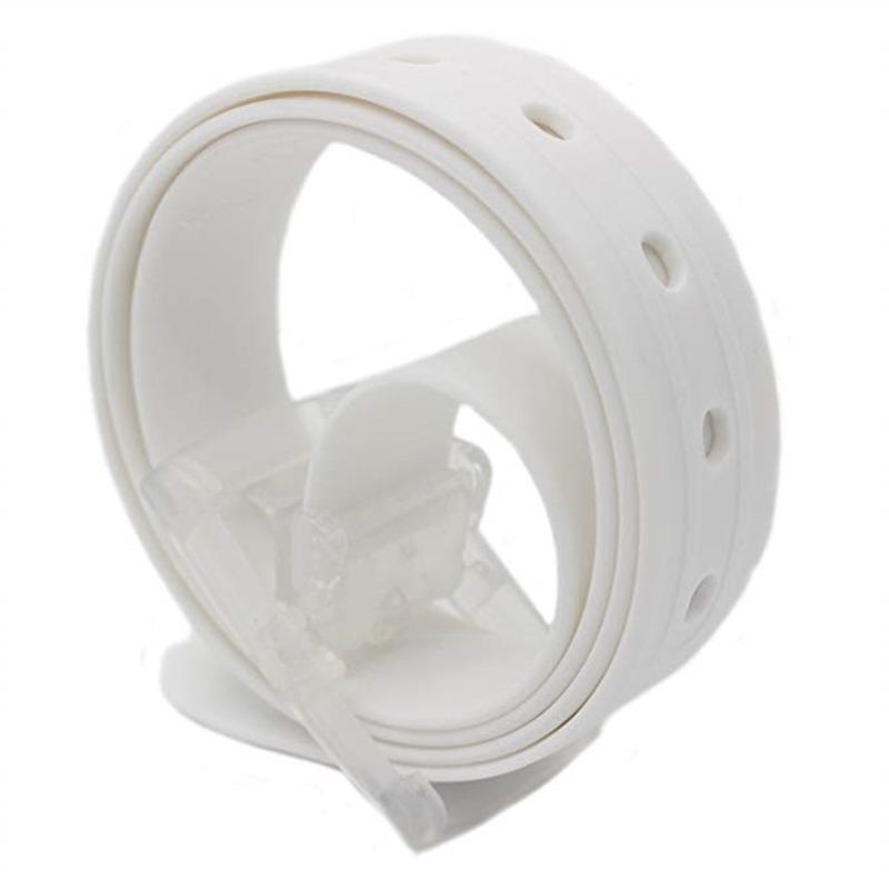Fashionable Plastic Belt, Caramel Color Multicolor Silicone Rubber Leather Belt, Smooth Buckle For Women Men Adjustable