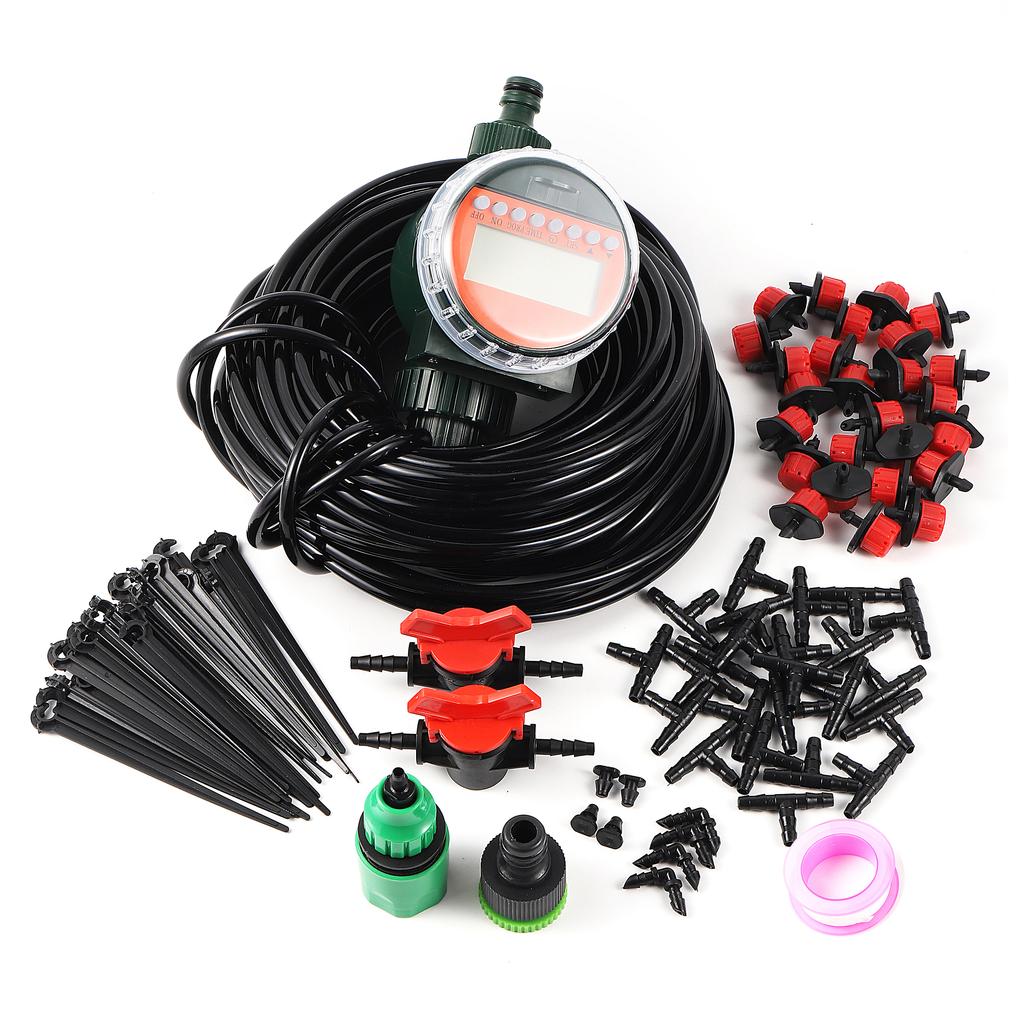5~40m Automatic Garden Watering System Kit Rain Sensor Water Timer Dripper Irrigation Combination Lawn Potted Watering Supplies