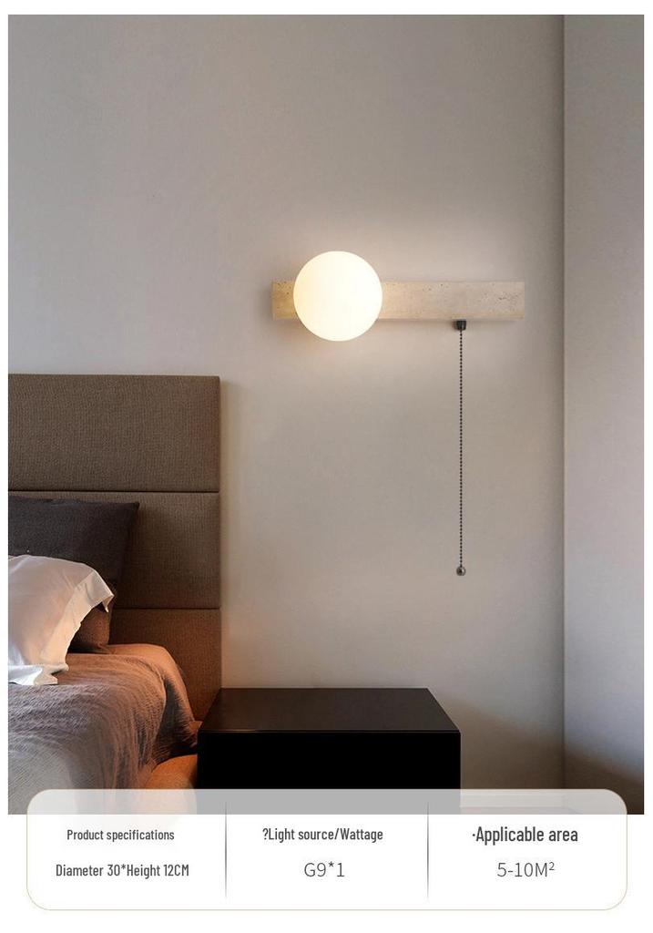 Wabi-Sabi Style Japanese Walnut Wall Lamp for Living Room, Bedroom, Hotel Entrance, or Corridor.