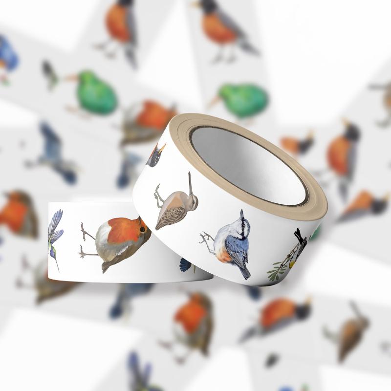 500Pcs/Roll Bird Roll Stickers Phone Scrapbook Envelope Gift Water Cup Guitar Skateboard Notebook Waterproof Decorative