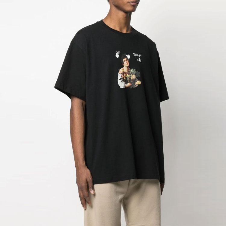 Off-White Caravaggio Boy Over Tee Black/White Men Tops OMAA038S21JER0061001