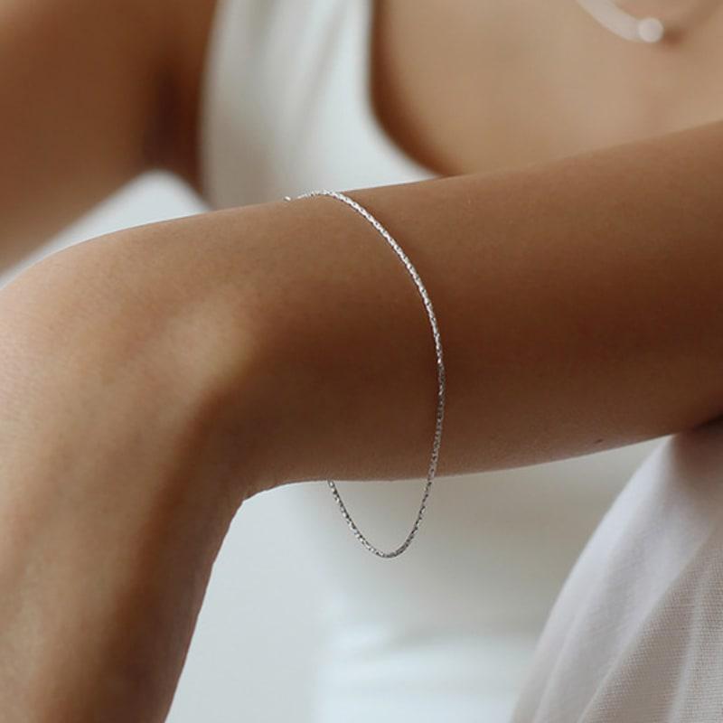

NORMALLEE [White gold] Glitter Line Bracelet Silver (+White Gold Plated)