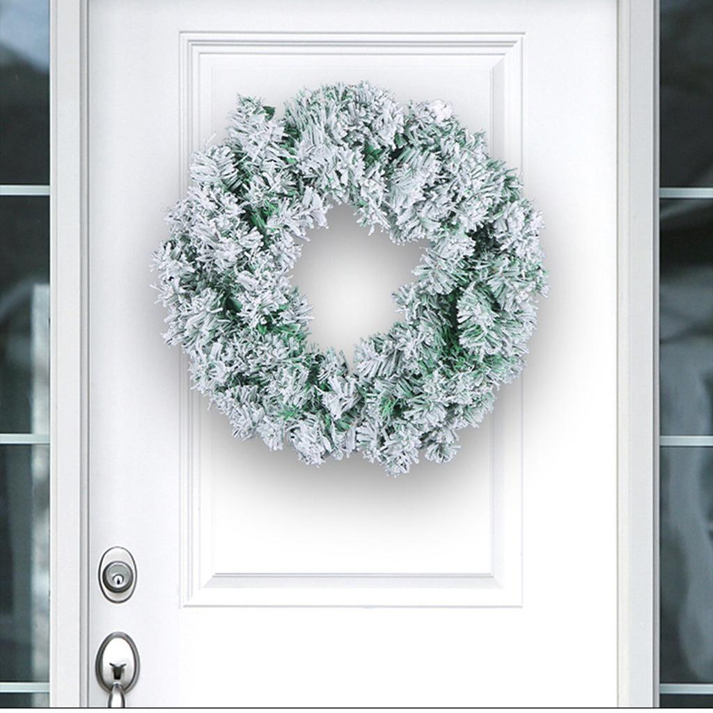 Weihnachtskranz Neuer Schneebedeckter PVC Rattanring Einkaufszentrum Fenster Weihnachtsdekoration Anhänger