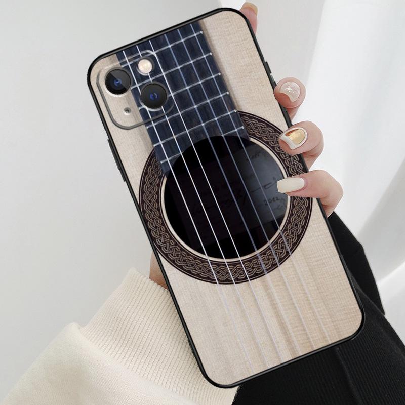 Klassische Holzgitarre Handyhülle Für iPhone 17 Pro Max 14 13 12 11 15 16 Pro Max mini 16 15 Plus 16e 17 Air Cover