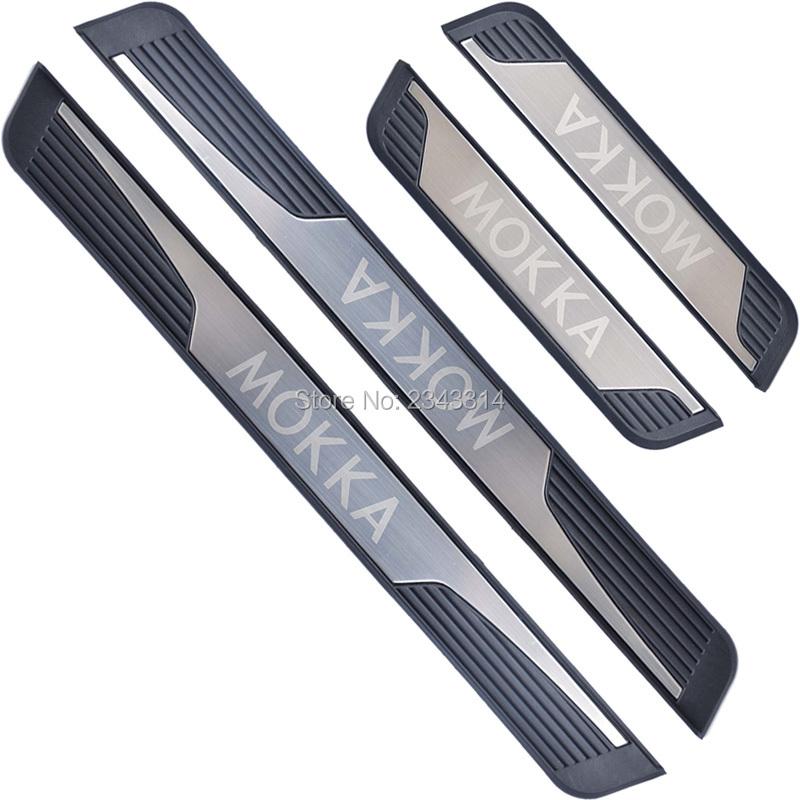 For 2014- Vauxhall Opel Astra H J K Mokka X Stainless Door Sill Kick Scuff Plate Pedal Protector Trim Car Styling Accessory