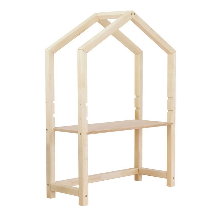 Bureau enfant cabane STOLLY gris et naturel