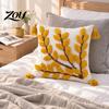 Boho Tufted Cushion Cover with Tassels, Cotton Linen Throw Pillow Cover, Modern Home Decorative Covers Case for Sofa Bed Couch, 18 x Inches