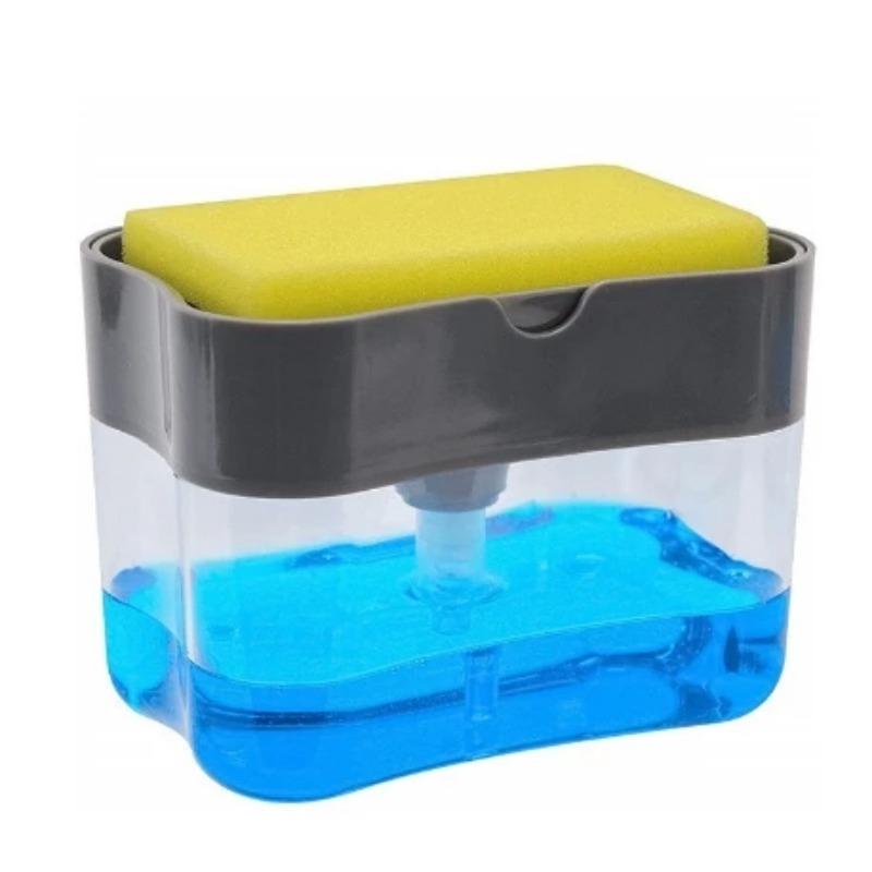 

Washing Detergent Press Cleaning Pot Brush Kitchen Style Automatic Liquid Dispenser Dishwashing Brush Pot Tool Soap Dispenser серый