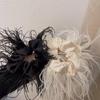 Ostrich Feather Hair Scrunchie Feather Hair Tie Hair Rope Headpieces for Women