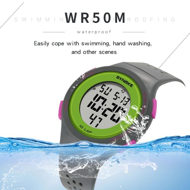 Top Brand New Lightweight Swimming Waterproof Electronic Watch Fashion Sports Watch Student Couple Electronic Watch New Color Trendy Fashion Watch