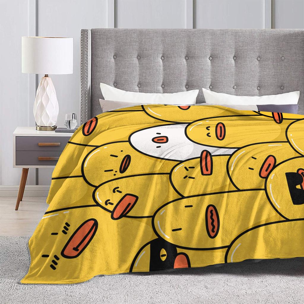 Super Soft Blanket Kids Decorative Cute Cartoon Duck  Throw Blanket  Flannel Bedspread For Bedroom Funny Sofa Bed Cover
