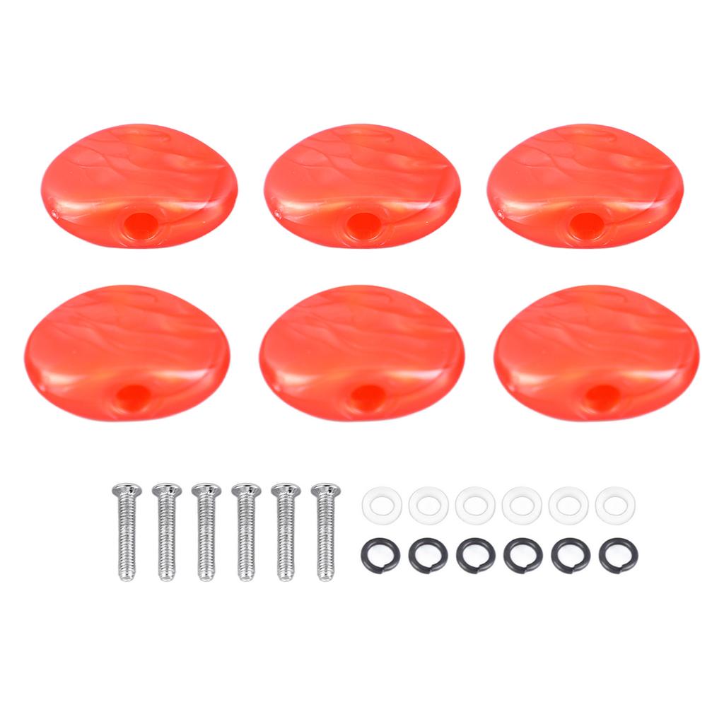 6Pcs Folk Guitar String Button Handle Knob Head Cap Tuner Tuning Peg Buttons Parts Red