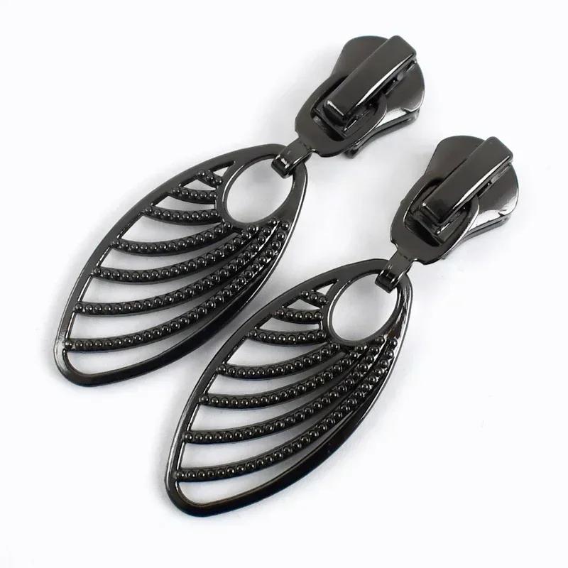 5/10Pcs Meetee 5# Zipper Sliders for Metal Nylon Resin Zips Clothes Bag Zippers Pull Head Repair Kit Garment Sewing Accessories