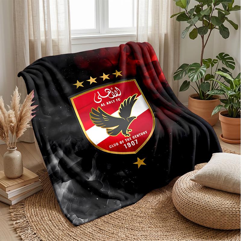 Al AhlyPrinted Flannel Blanket Cozy Skin-Friendly Warm Throw for Couch Bed Indoor Daily Use