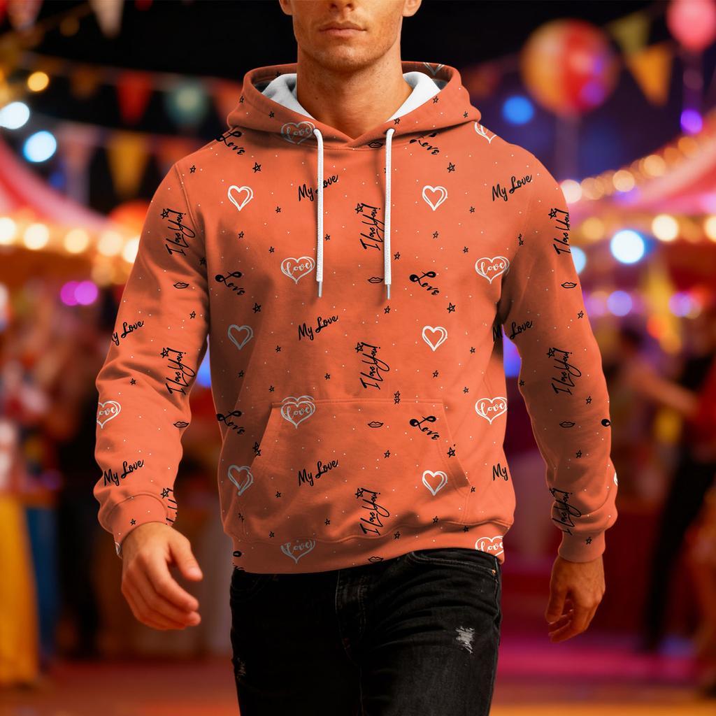 Men's Long-Sleeve Casual Hooded Sweatshirt