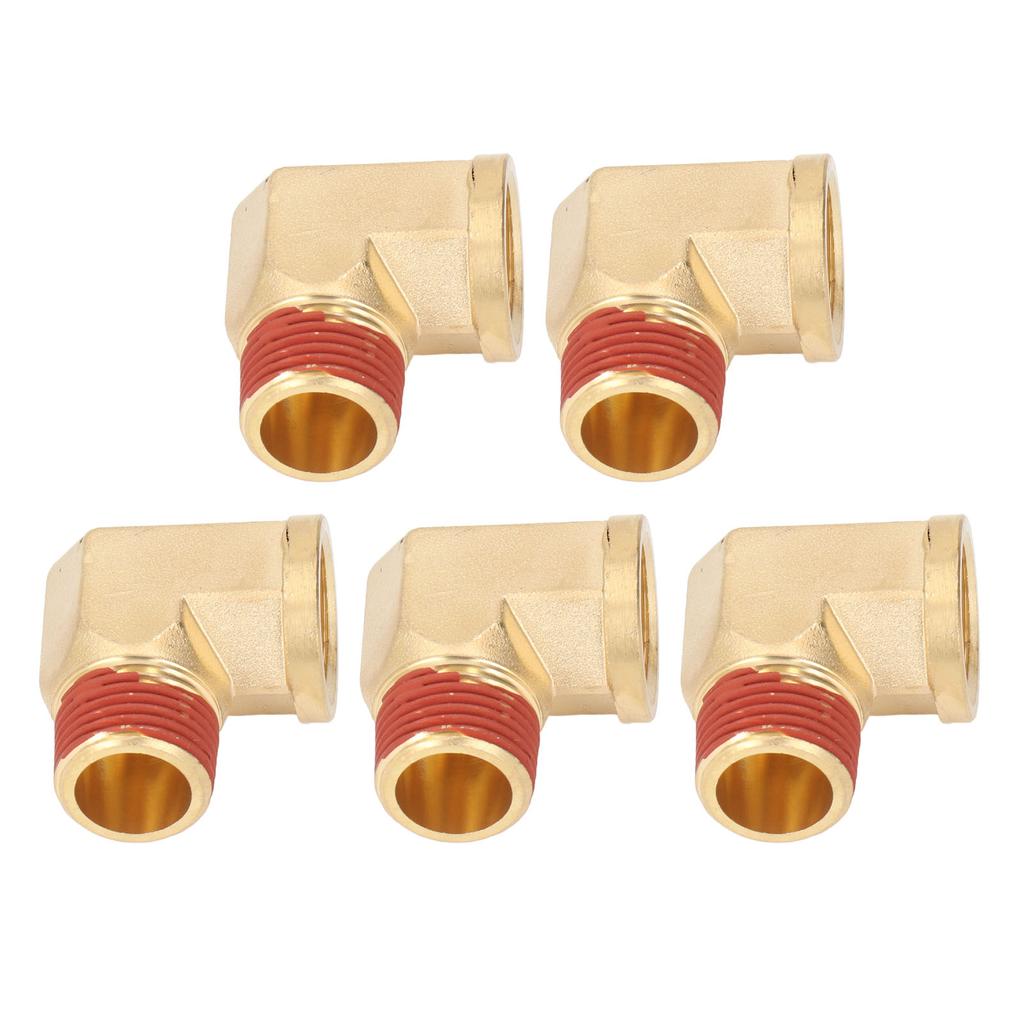 5PCS Elbow Brass Pipe Fitting Solid Brass 1 2in NPT Male To Female 90 Degrees  Pipe Elbow Fitting with Leak Proof