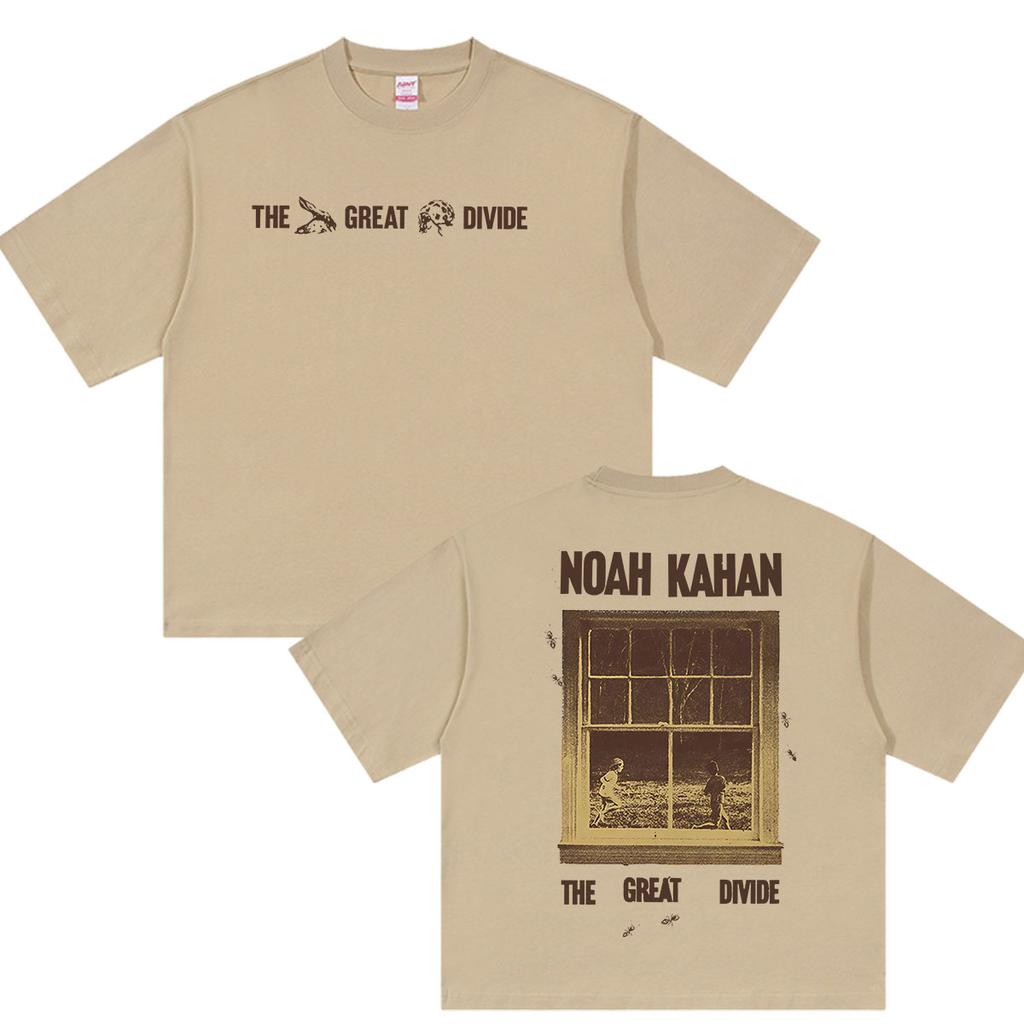 Noah Kahan The Great Divide Tour 2026 Grafik T-Shirts Unisex Damen Harajuku Vintage Hip Hop Oversized Baumwoll-T-Shirt Streetwear