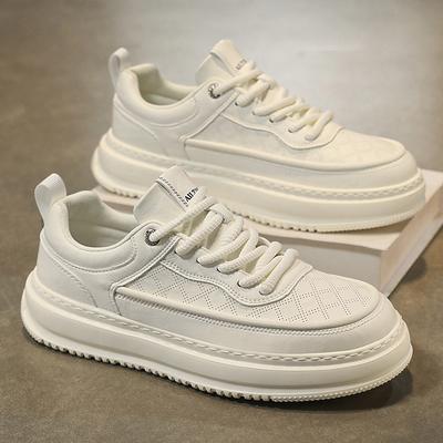 Herrenschuhe Frühling und Sommer atmungsaktiv und leicht weichsohlige weiße Schuhe Herren Freizeitschuhe vielseitige dicke Sohle Schuhe Herren Trendschuhe