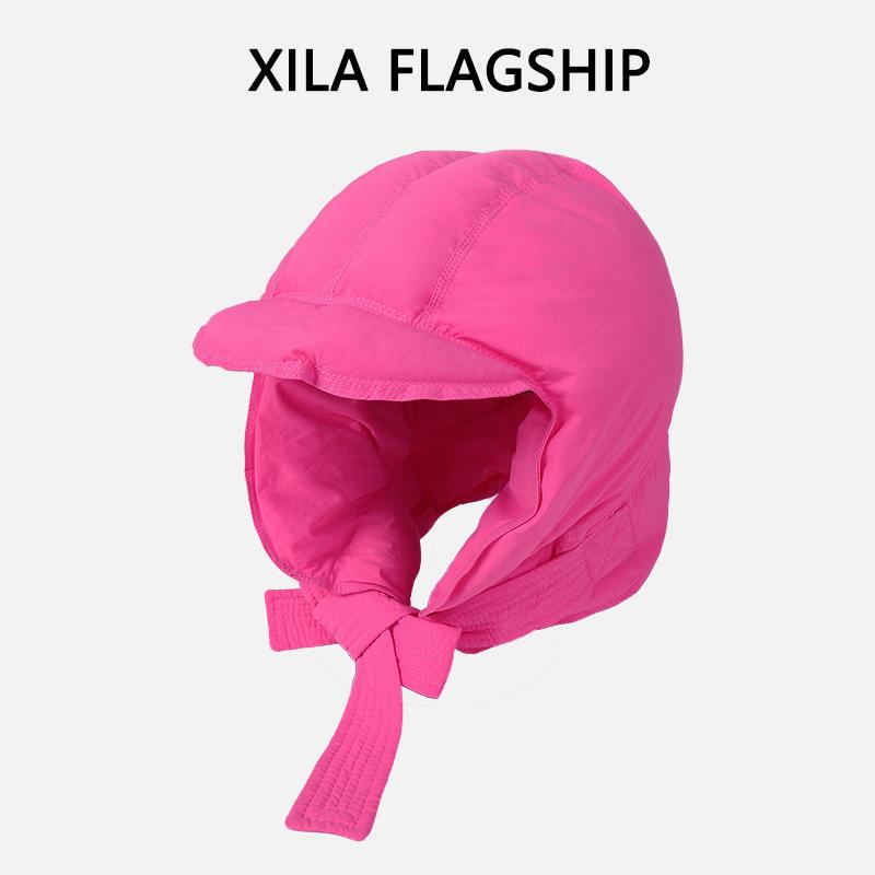 Cappello Invernale Caldo in Piumino per Donna Sciarpa Integrata Antivento Ispessito Protezione Orecchie Cinghie Ciclismo Sci Cappello Lei Feng Versione Coreana