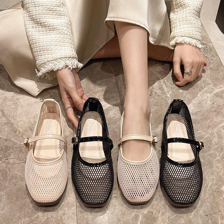 Large size casual single shoes summer new mesh word with breathable mesh sandals