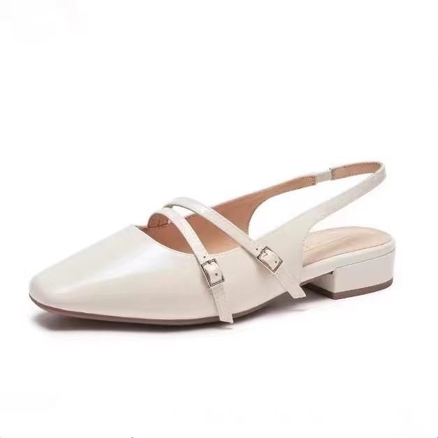 

Модные женские сандалии на высоком каблуке, туфли с квадратным носком, женские шлепанцы с ремешком на пятке, новинка лета 2025, элегантные туфли-лодочки на массивном каблуке, вечерние туфли с пряжкой, сандалии 42 бежевый