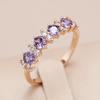 Vintage Purple Zircon Rings for Women Gold Color Wedding Party Jewelry Gift