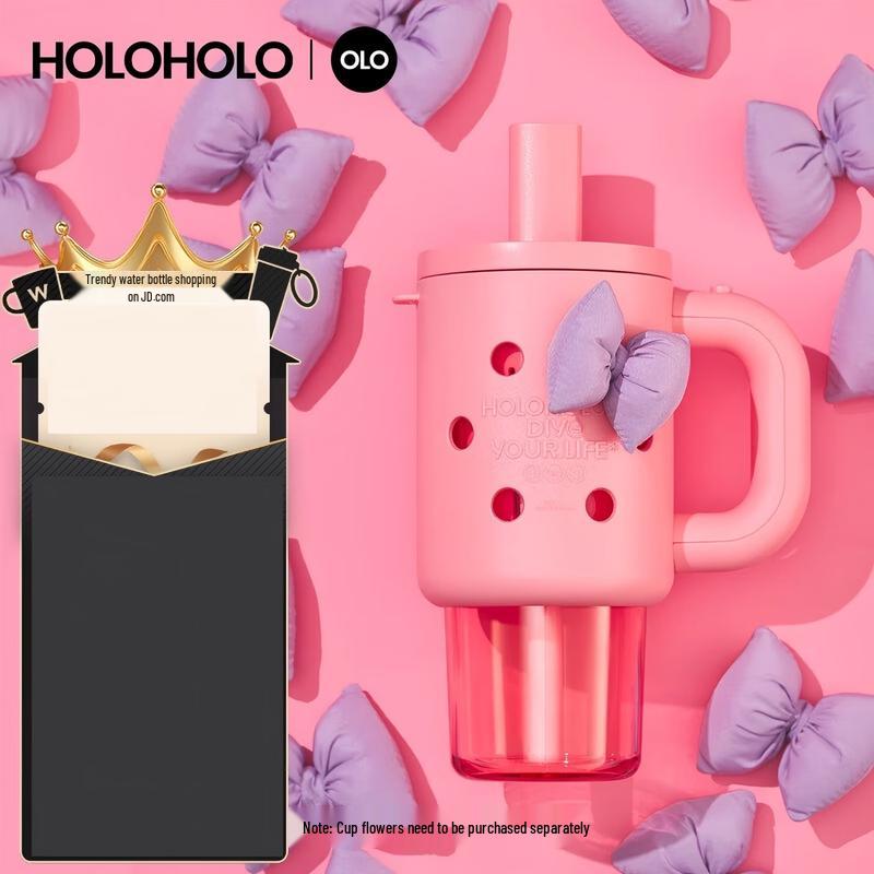 HOLOHOLO 800ml Insulated Stainless Steel Straw Tumbler