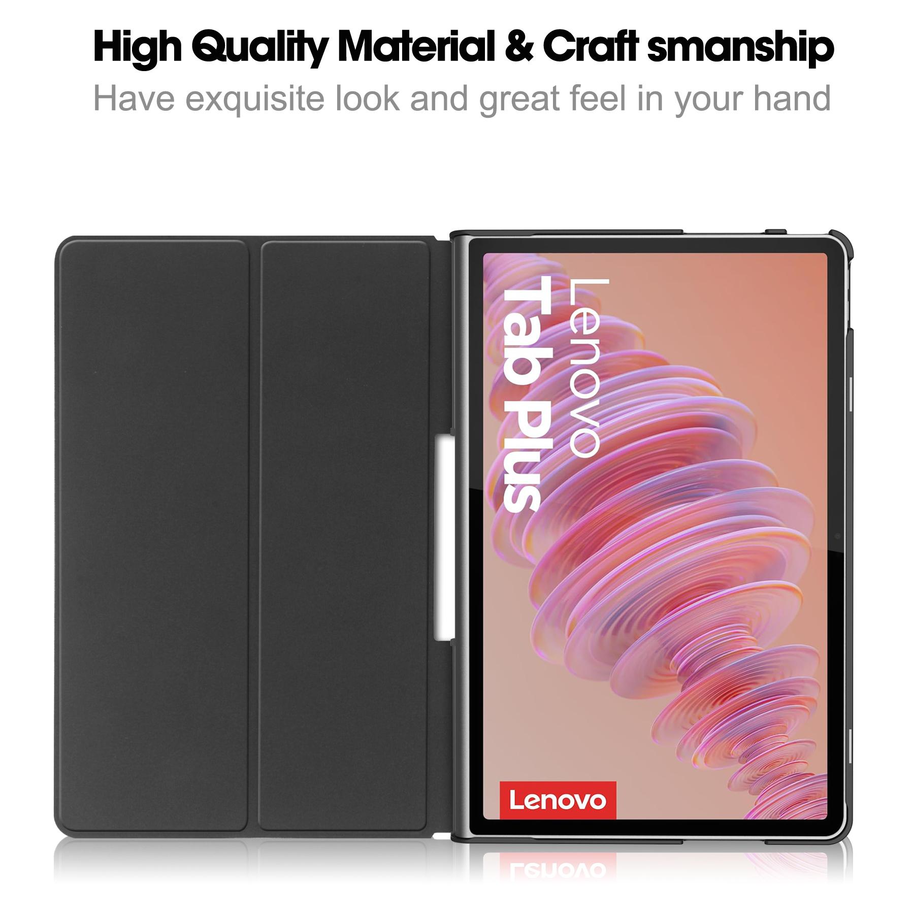 

For Lenovo Tab Plus Stand Case Shockproof Leather Tablet Cover Black