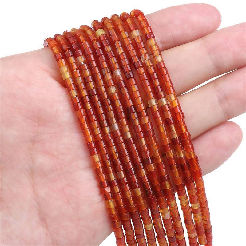 

2x3 мм, 155 шт./пакет, бусины из натурального камня, тигровый глаз, агат, кварц, авантюрин, камень-прокладка, свободные бусины для ожерелья, браслета, изготовление ювелирных изделий своими руками Red Agate