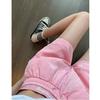 Small Pink Casual Shorts Korean Summer New High-waist Loose Design Wide-leg Pants Drawstring
