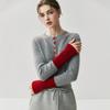 Women's Color Block Cashmere Cardigan - Soft Knit Round Neck Slim Fit Wool Sweater for Autumn/Winter