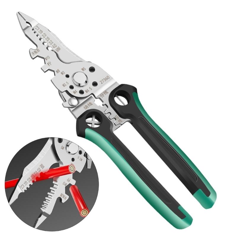 Professional Multifunctional Steel Wire Stripper Pliers Cutter Wire Crimper For Electrical Work And Home Repair