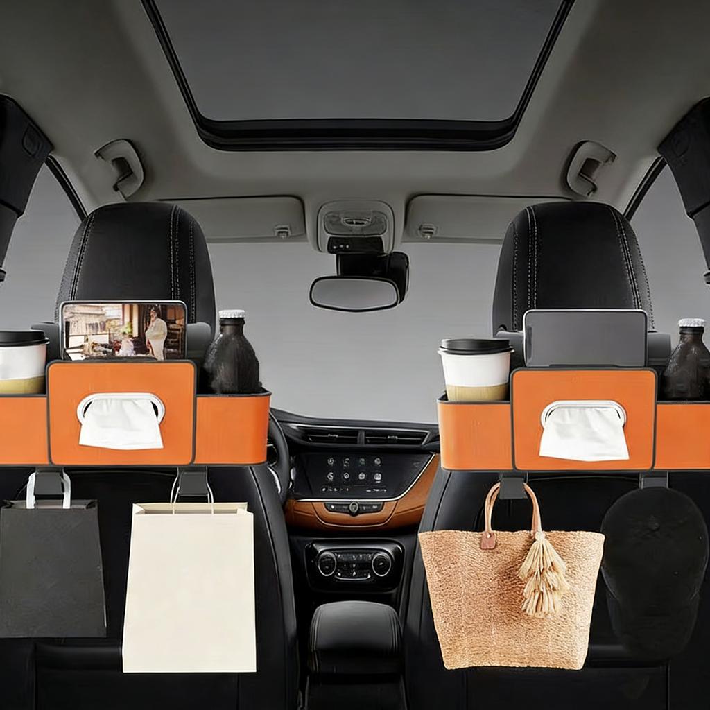 4In1 Auto Seat Back Storage Case Multifunctional Universal Car Interior Organizer Hanging Seat Hook Storage Box Auto Accessories