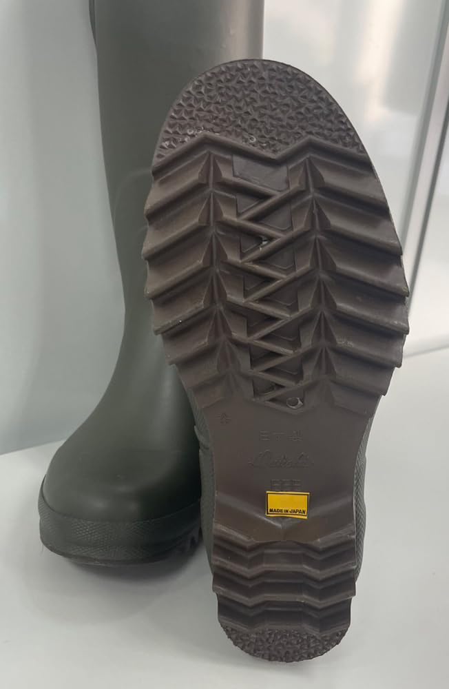 Rain made in ripple side outdoor FISH large [NR] boots, Japan, waterproof, anti-slip, sole, belt, fashion, OWL, black,