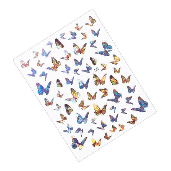 Sticker Self-adshesive Removable Nail 1Sheet Butterfly Pattern Fadeless Fingernails for Party
