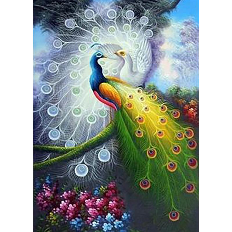 DIY Peacock 5D diamentowe malowanie w pełni z okrągłych wierteł zwierząt diamentowe hafty mozaika krzyż zestaw do szycia Wall ozdoby do dekoracji wnętrz prezent
