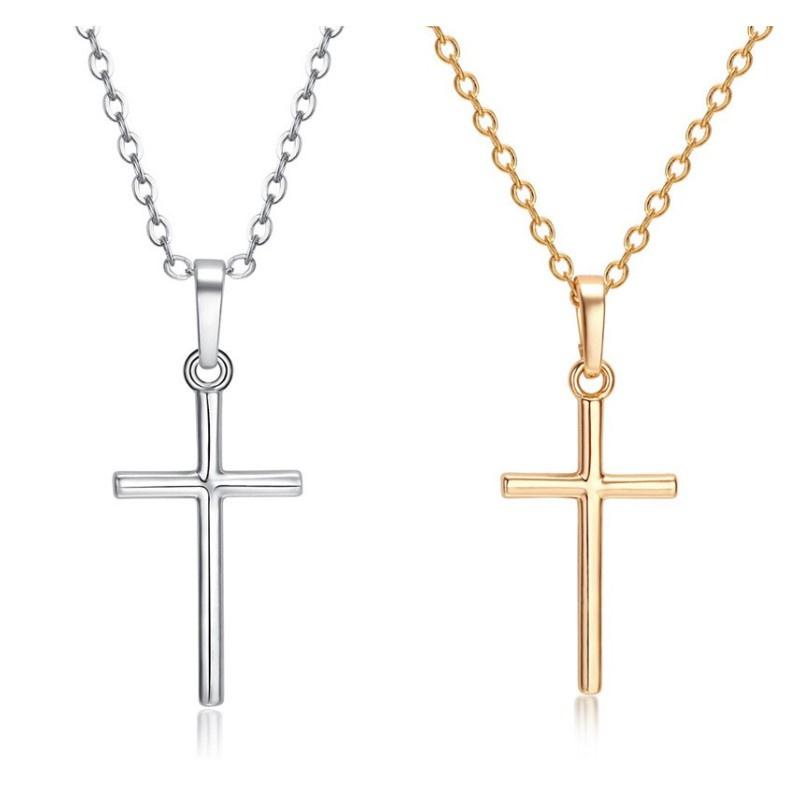 Vintage Cross Pendant Necklace For Men And Women Unique Alloy Chain Necklace
