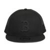 New Era MLB 9FIFTY Black on Black Boston Red Sox Mesh Snapback Free Size Cap,