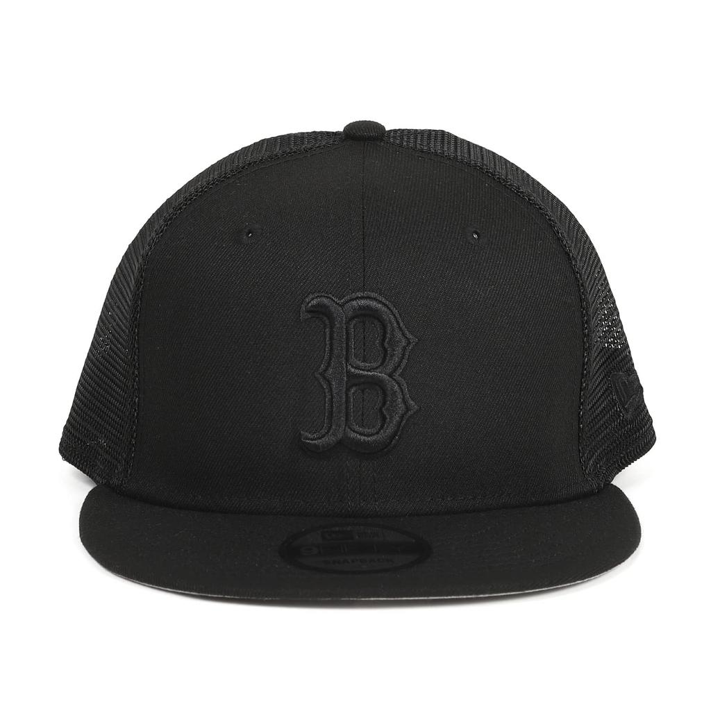 New Era MLB 9FIFTY Black on Black Boston Red Sox Mesh Snapback Free Size Cap,
