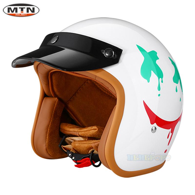 Newly Launched Vintage Motorcycle Helmet DOT Certified Synthetic Leather 3/4 Helmet Jet Mask Helmet 508