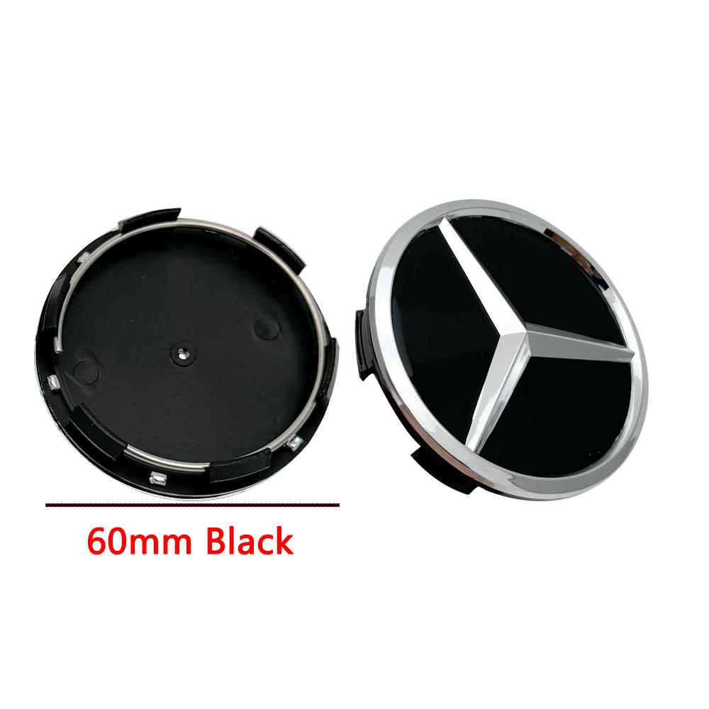 

4pcs 60mm Black Silver Car Wheel Center Hub Cap Badge Logo Cover Accessories For Mercedes Benz W205 W204 W203 A C E B Class