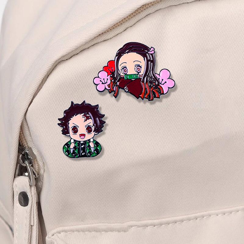 5 Pcs/set Demon Slayer Anime Cosplay Brooches Cute Character Pins Clothing Backpack Lapel Badges Jewelry Accessories Gifts