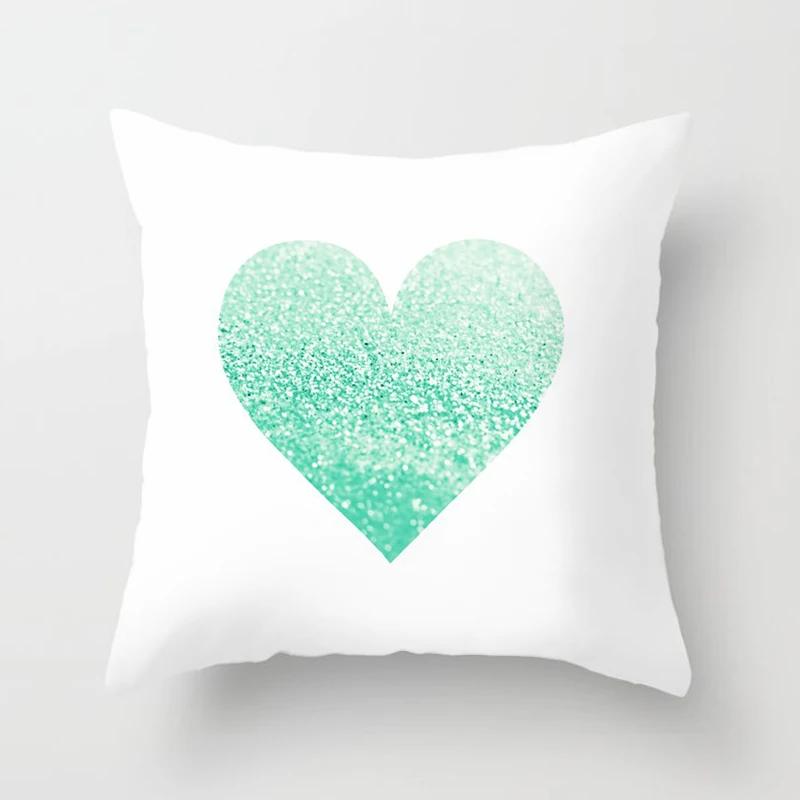 Mint Geometric Cushion Cover Polyester 45X45CM Pillowcase Home Decorative Throw Pillow Covers