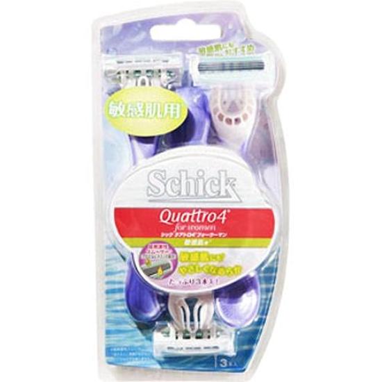 

Schick Quattro 4 for Women Disposable for Sensitive Skin, 2-Pack фиолетовый
