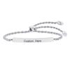 Personalized Bracelet for Women,Stainless Steel Adjustable Twist Chain Bracelets Engraved Name Date Daughter Mom Baptism Gift