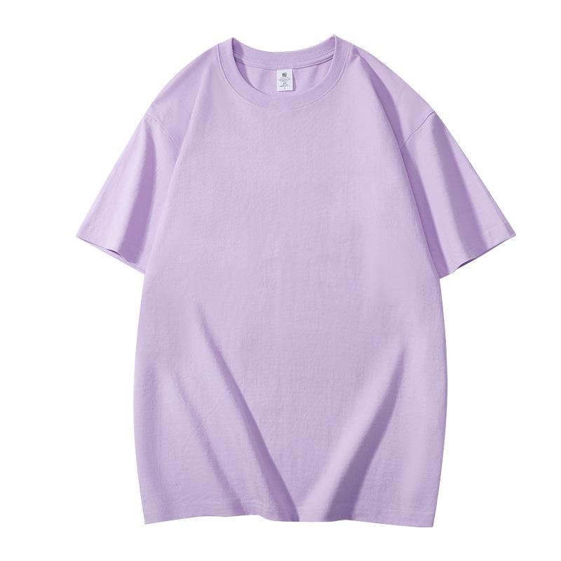 Camiseta Unisex de Algodón Puro Pesado 200g, Hombro Caído, Doce Colores, Corte Holgado de Manga Corta