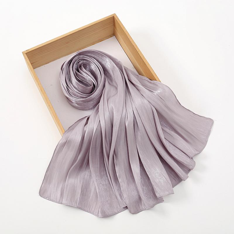 Premium Shimmer Silk Satin Hijab Scarf Women Luxury Solid Color Plain Hijab Shiny Shawl Silk Feeling Stain Wraps Shiny Stoles